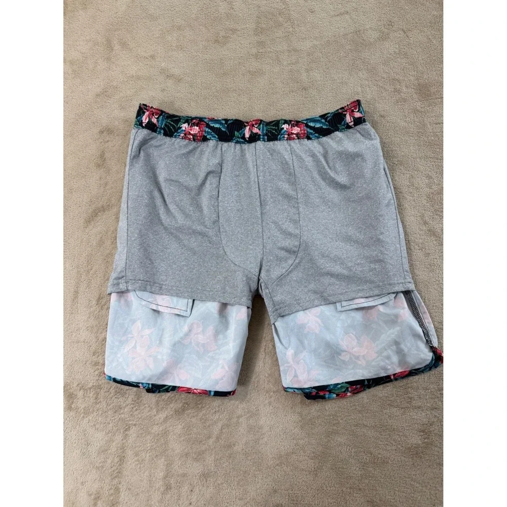 Fair‎ Harbor Swim trunks Shorts Men's XL Colorful Botanical Print AOP Lined EUC
